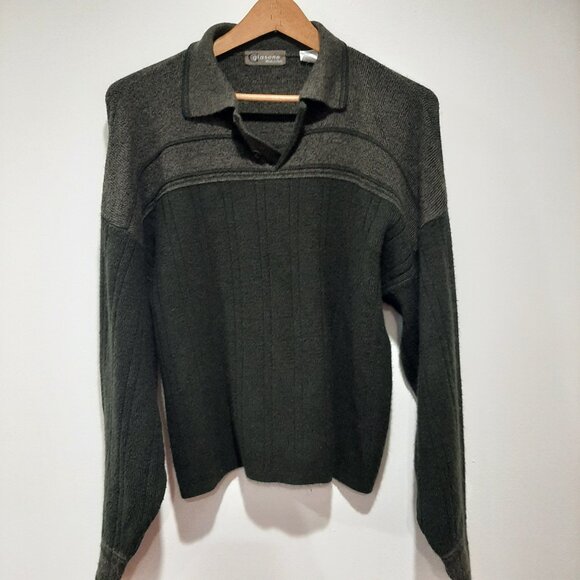 Minimalist Giasone Italian made polo oversized wool sweater - Picture 2 of 16